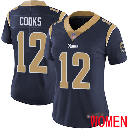 Los Angeles Rams Limited Navy Blue Women Brandin Cooks Home Jersey NFL Football #12 Vapor Untouchable->women nfl jersey->Women Jersey